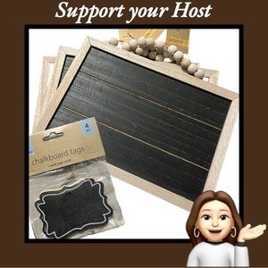 Boho style chalkboard signs and pack of tags
